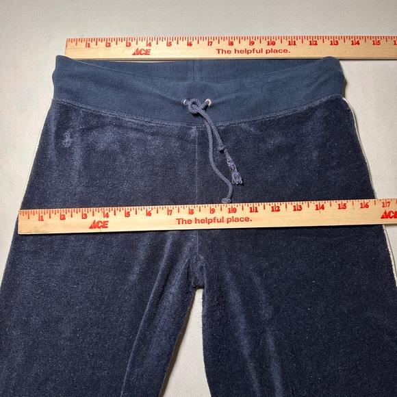 Vintage Y2K Ralph Lauren Golf Velour Track Pants XS Navy Blue‎ Stripe - Picture 8 of 14